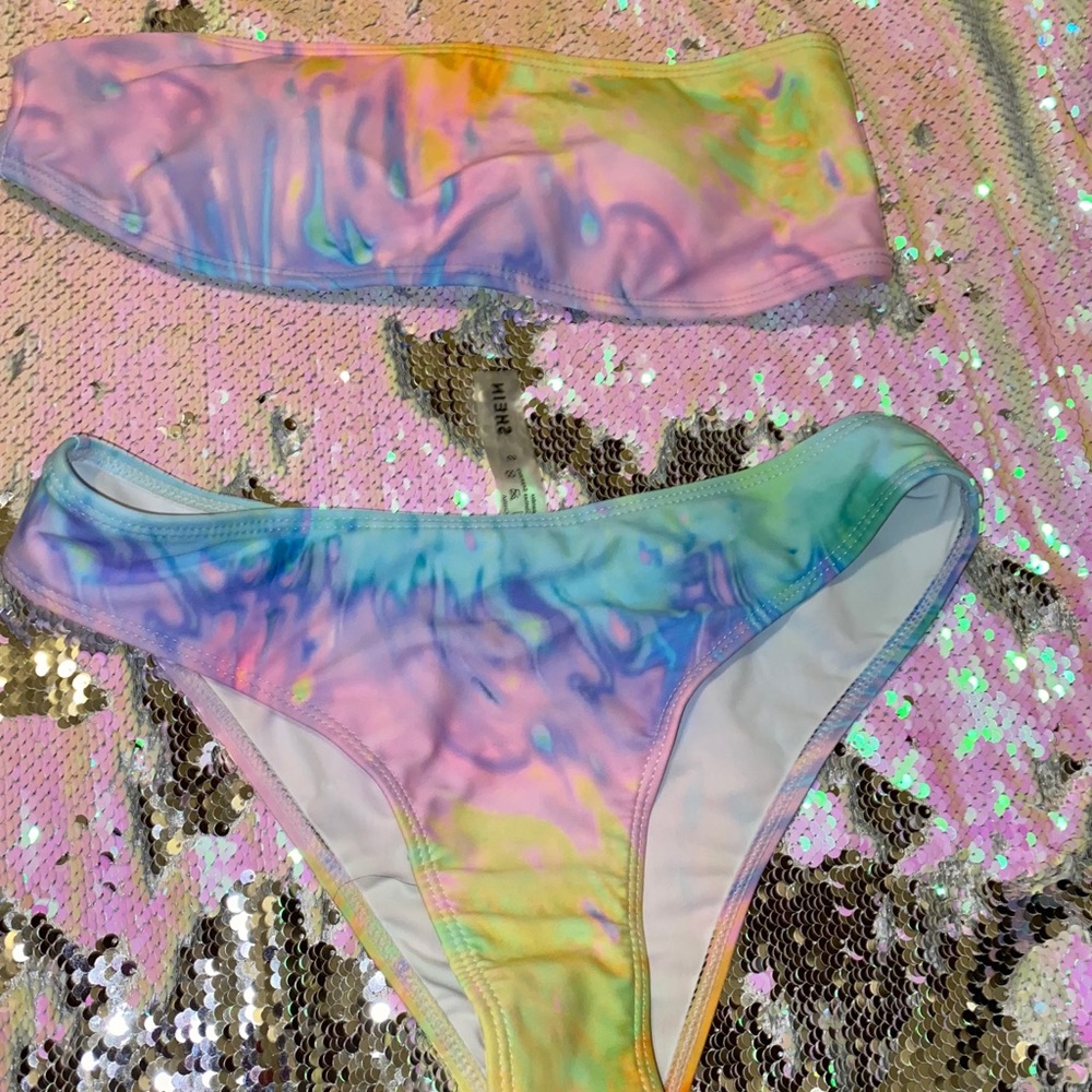 SHEIN Pastel tie-dye swimsuit
